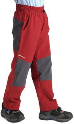 BENESPORT Sosničky detské tenké bi-stretchové nohavice červeno/šedé veľkosť 140