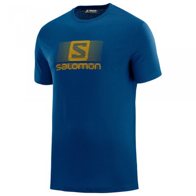 Pánske tričko SALOMON BLEND LOGO SS TEE LC1052800 poseidon