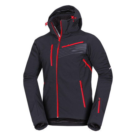 NORTHFINDER BU-5352SNW BARTALAN 279blackred pánska lyžiarska softshelová bunda