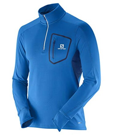SALOMON TRAIL RUNNER WARM LS ZP TEE M union blue L366947