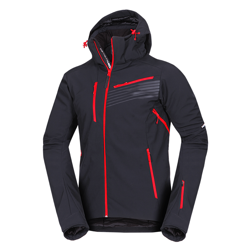 NORTHFINDER BU-5352SNW BARTALAN 279blackred pánska lyžiarska softshelová bunda
