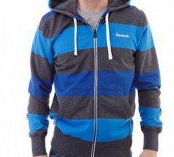 Reebok Z60249 EL FZ Stripe HD Trustb Pánska šedo-modrá mikina Reebok Z60249 EL FZ Stripe HD Trustb Pánska šedo-modrá mikina